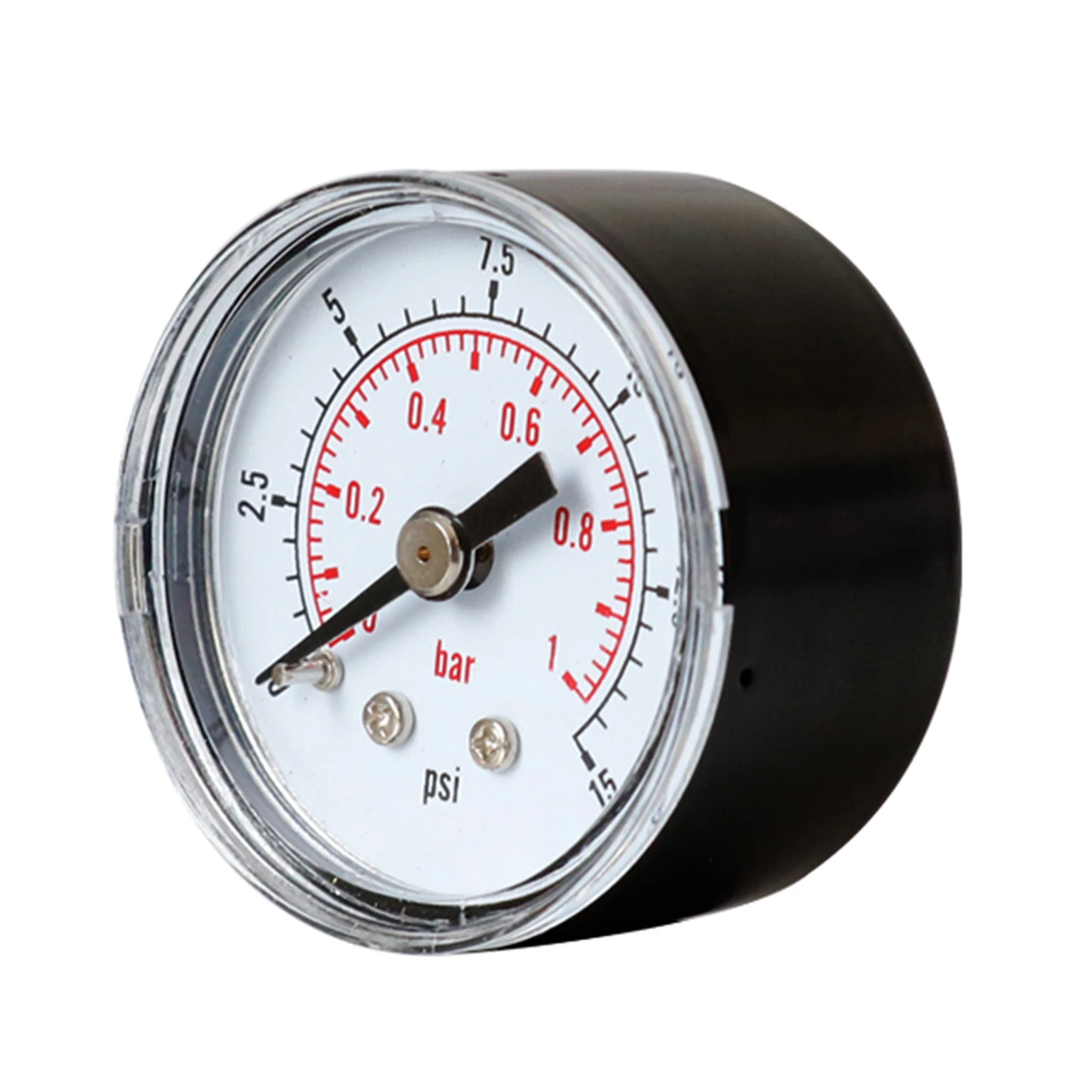 바닥 난방 누출 감지기 1/8 BSPT 후면 장착 유압 게이지 0-15 Psi/0-1 Bar 범위 공기, 물, 연료, 액체에 적합