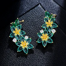  GODKI Spring Collection Flower Climber Earrings For Women Wedding Party Dubai Bridal Jewelry boucle d'oreille femme Gift Jewelry 