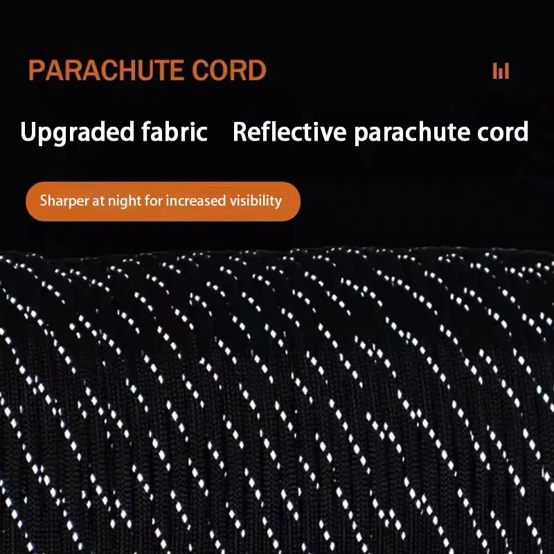 550 빛나는 반사 Paracord 4mm 9 가닥 전술 낙하산 코드 캠핑 텐트 매는 밧줄 DIY 팔찌 직조 로프