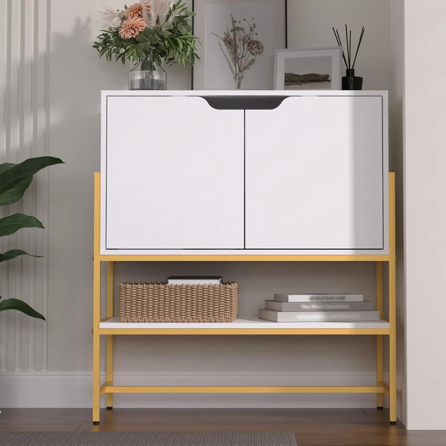 Record Player Table, Industrial Record Player Stand, Medieval Turntable Stand, Small Bar Cabinet with Open Shelf