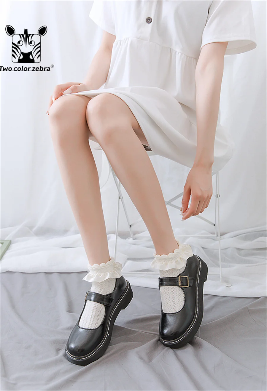 Summer Thin Section Lolita Maiden Sweet Wind Solid Color Aldult Sock Lace Clothing Accessories Twisted Low-cut Daily Necessities