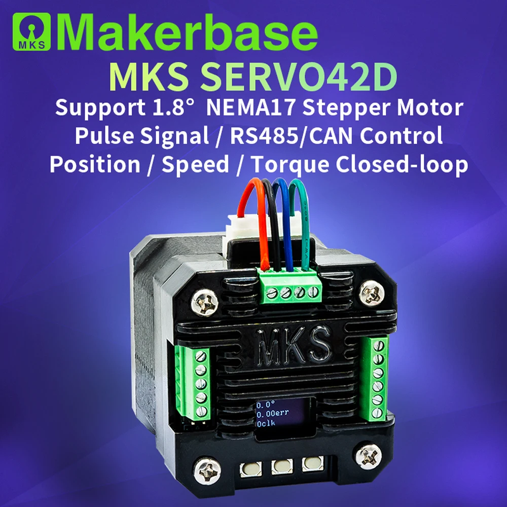 Makerbase MKS SERVO42D NEMA17 closed loop stepper motor Driver CNC 3d printer for Gen_L FOC quiet and efficient 3pcs nema 17 stepper motor 45ncm 39mm 1 5a nema17 stepper 42 motor 4 lead for cnc diy 3d printer