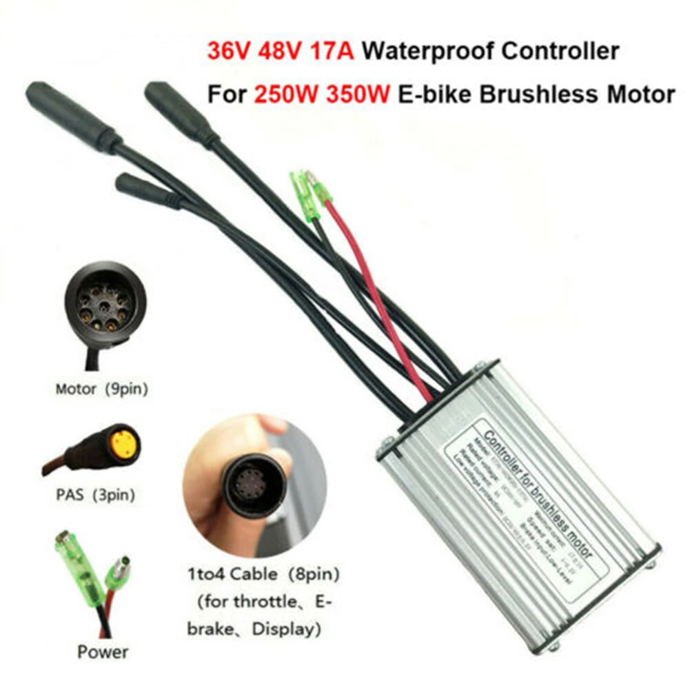 36/48V KT-17A Ebike Bicycle 6mos Waterproof Controller For 350W Brushless Motor For KT Series Motors Square Wave Controller