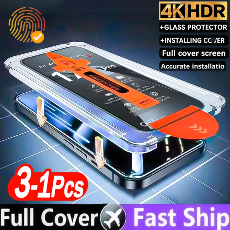 Ultra HD 8K Tempered Glass Screen Protector - Easy Install, Dust-Free Box (3-Pack)