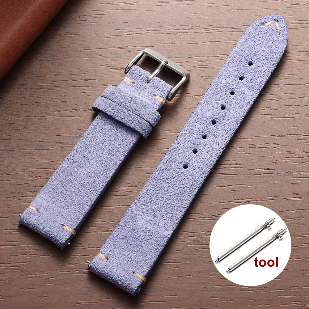 Vintage Red Suede Leather Quick Release Wristband Bracelet