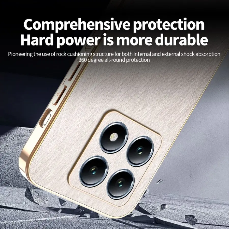 Luxury Gold Silk Skin Case - Full Protection Leather Shockproof Cover