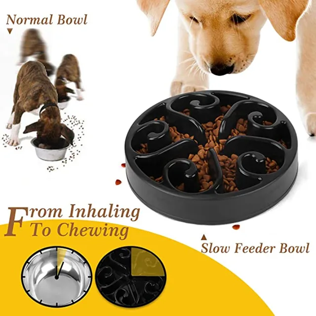 Pet Dog Slow Feeder Bowl Fun Non Slip Anti-Gulping Slower Food Feeding Dishes Eco Dog Bowl for Large Medium Small Dogs Puppy 4
