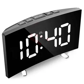 Noiseless LED Mirror Alarm Clock 1