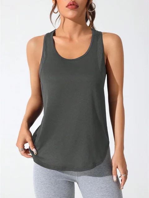 Women's running vest, special letter style, loose long top vest, a good choice for yoga running 4