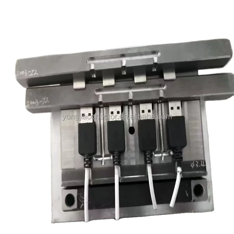 

USB cable plug making by vertical Injection Molding mold