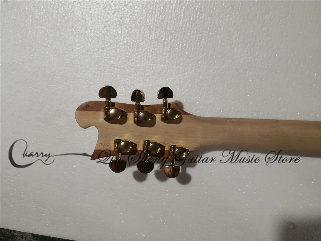 Custom Guitar エレキギター ウォルナットボディ カスタム6弦エレキギター,ブラウンアッシュウッドボディ,彫刻