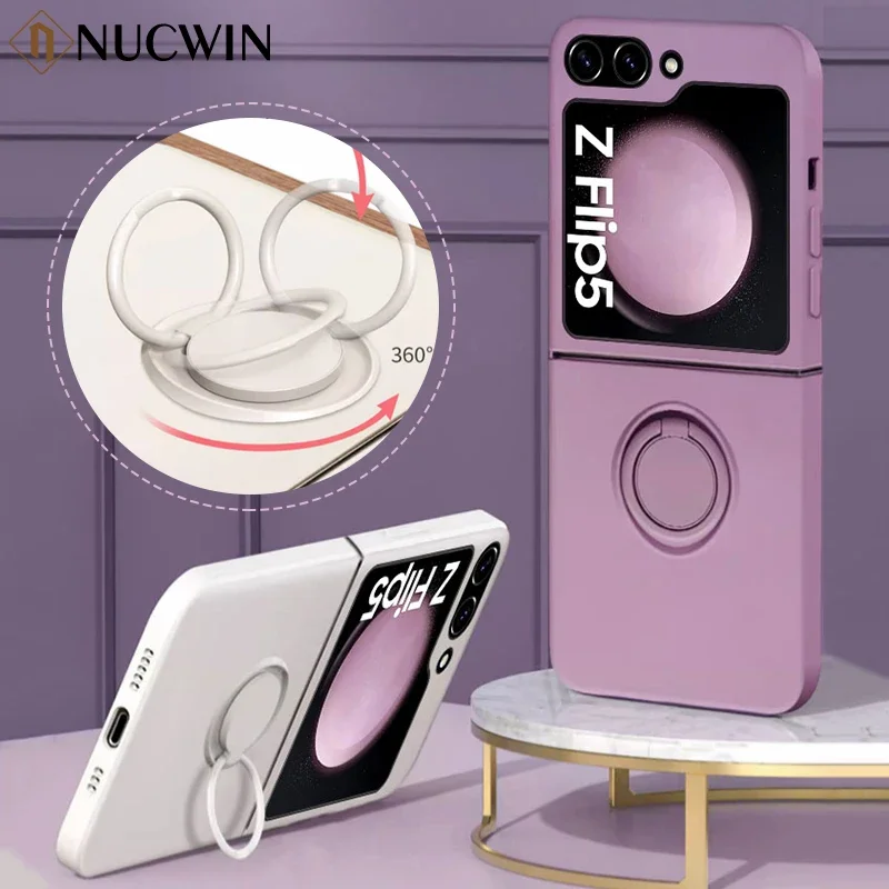 Luxurious Magnetic Ring Stand Silicone Phone Case with Bracket Skin Feel