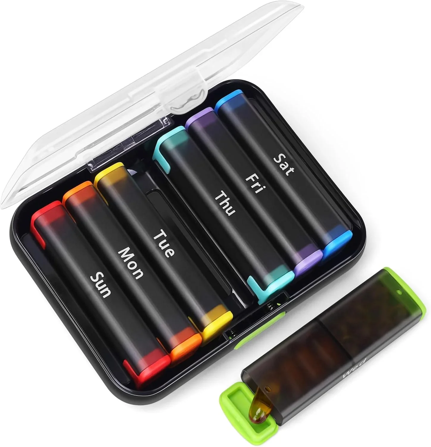 Medicine box 7 days Storage 14 grids Organizer Pill Box Portable Travel with Large Compartments for Vitamins Medicine Fish Oils