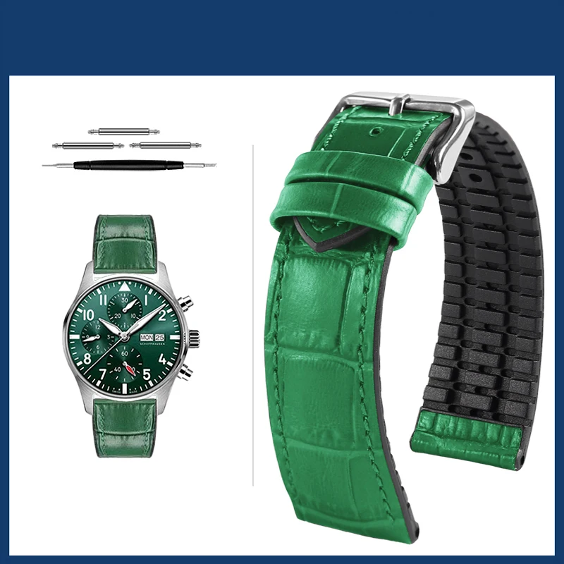 Premium Cowhide Leather Watch Strap with Butterfly Buckle - Various Sizes