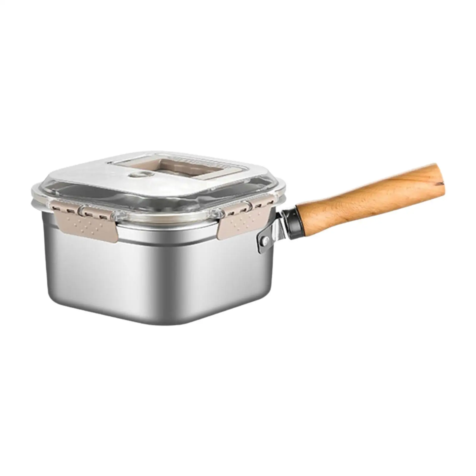 Small Deep Fryer Pot Wood Handle Home Kitchen Easy to Clean Frying Basket for Small Deep Fryer Pot Wood Handle Home Kitchen Easy to Clean Frying Basket for