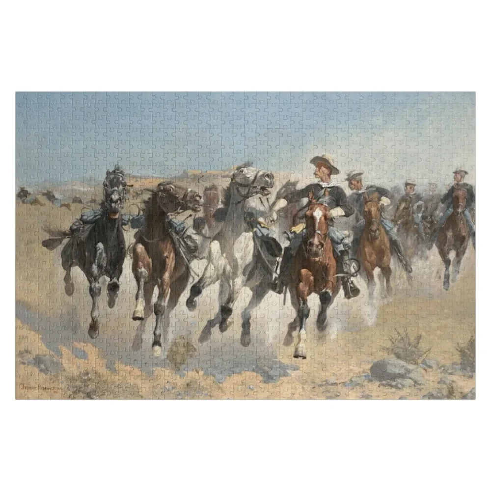 Frederic Remington. N2. Jigsaw Puzzle Scale Motors Wooden Compositions For Children Puzzle