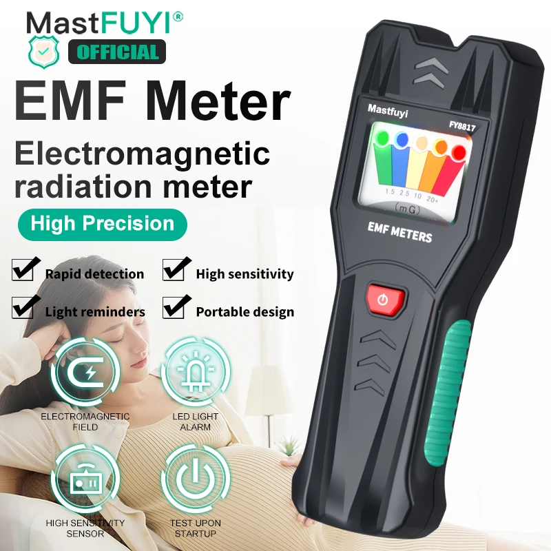 MASTFUYI Electromagnetic Field Radiation Tester Radiation Dosimeter EMF Meter Electromagnetic Detector Magnetic Field Meter