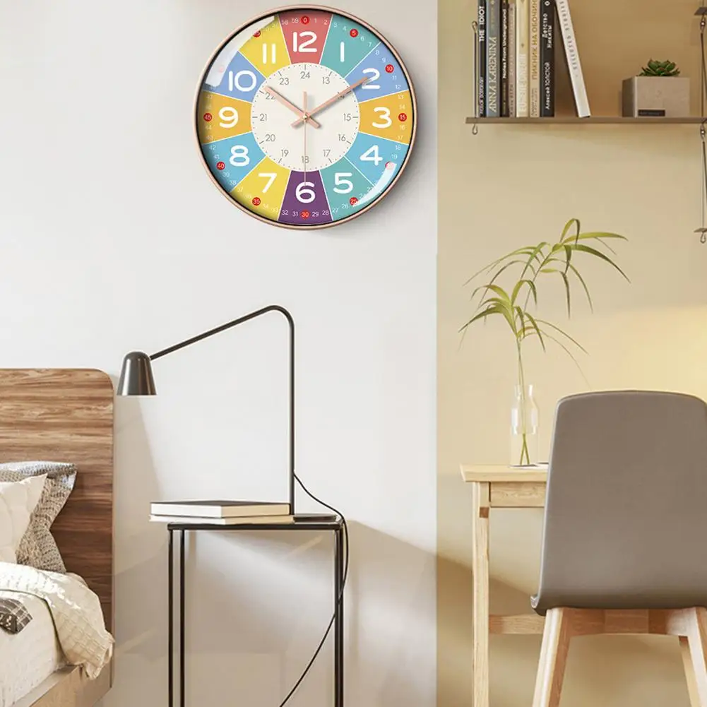 12-Inch Round Wall Clock Cartoon Dinosaur Astronaut Planet Clock Living Room Bedroom Indoor Digital Analog Home Decoration