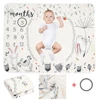 Ylsteed Baby Monthly Milestone Blanket Fleece Photography Background Prop for Boy Girl Lion Animal Rabbit Print Shooting Blanket 3