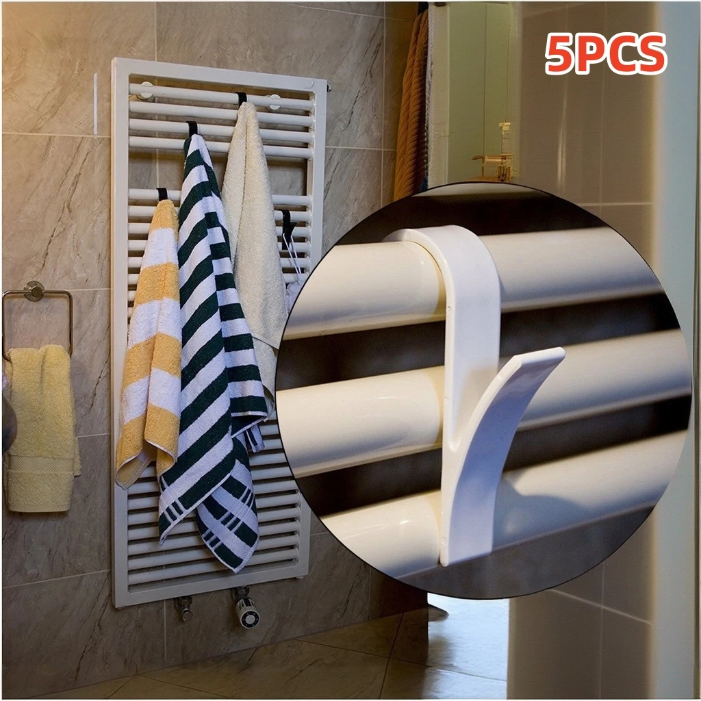 Bathroom-Hanger-Clips-Heated-Towel-Radiator-Rail-Hooks-Storage-Racks ...