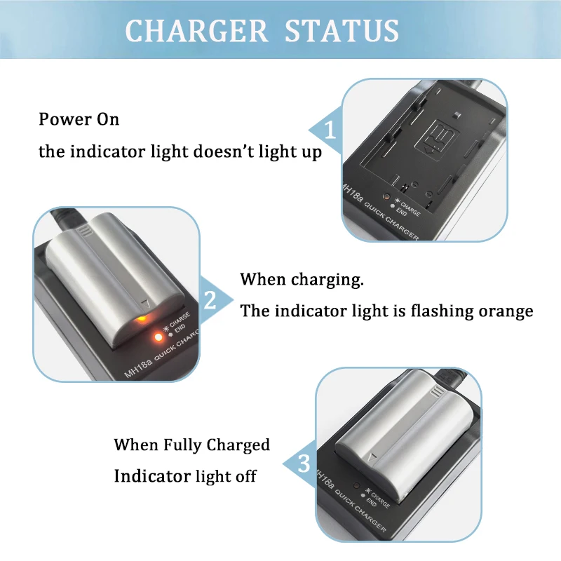 MH-18 MH18A Battery Charger for Nikon EN-EL3E D50 D70 D100 D80 D200 D90 D300 EN-EL3E EL3A EL3E D100SLR D700 D70S MH-18A battery charger