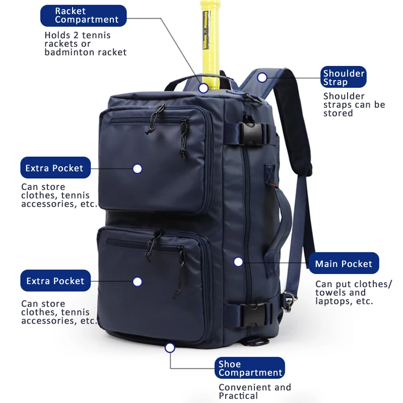 Genuine GREATSPEED Tennis Bag Large Capacity Tennis Squash Rackets Backpack Original Raquete Padel Bags Badminton Bag Sports Bag