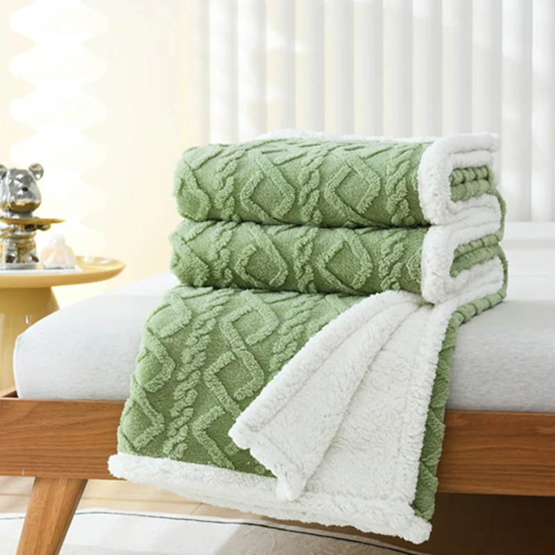 

Winter Thick Blanket 70x100cm Adults Kid Pet Fleece Wool Soft Warm Thorw Blankets for Sofa Living Room Office Car Nap Bedspread