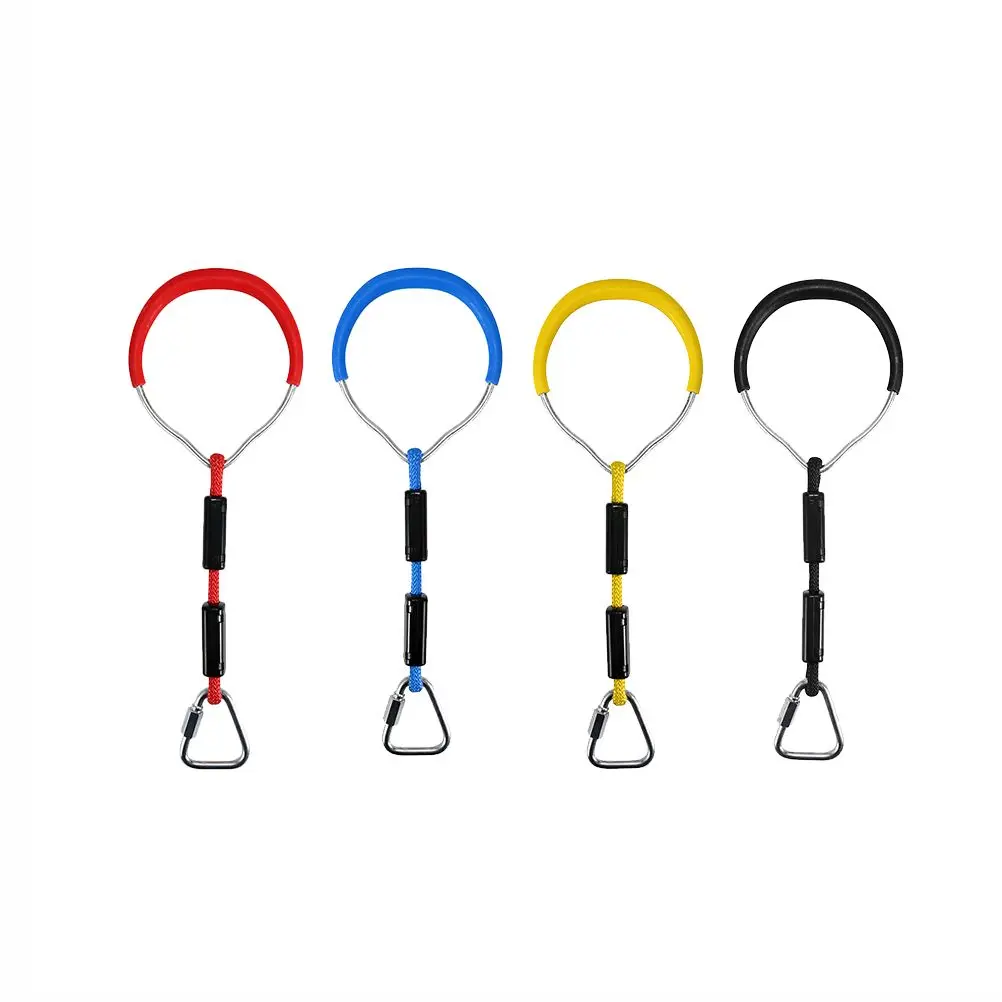 2Pcs Colorful Gymnastics Rings Smooth Handles For Playground Obstacle Course Fitness Bone Development Monkey Bar Climbing