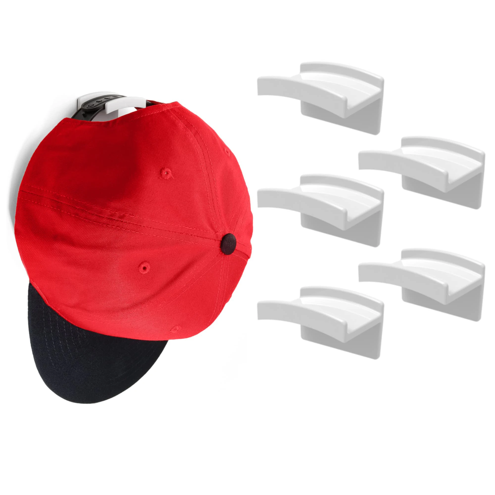 Description Picture 5 of item5/10Pcs Hat Holder Sticky Wall Mount Hook For Baseball Cap Casual Hat Storage Hook Free-punch Paste Portable Door Closet Hanger