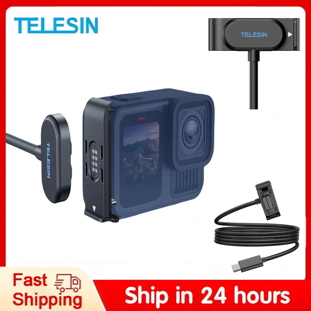 TELESIN Magnetic Waterproof Charging Side Cover Kit with Easy-Remove Type-C Port
