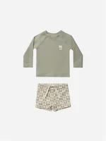 High Quality Summer 2024 swimsuit Boys Long sleeve Swimsuit set Kids Vacation beach shorts Swimsuit shorts RC 3