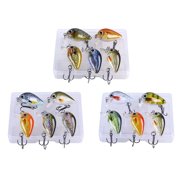 1 box 5pcs 1.5g 2.7cm Mini Crankbait Kit Artificial Wobblers Hard