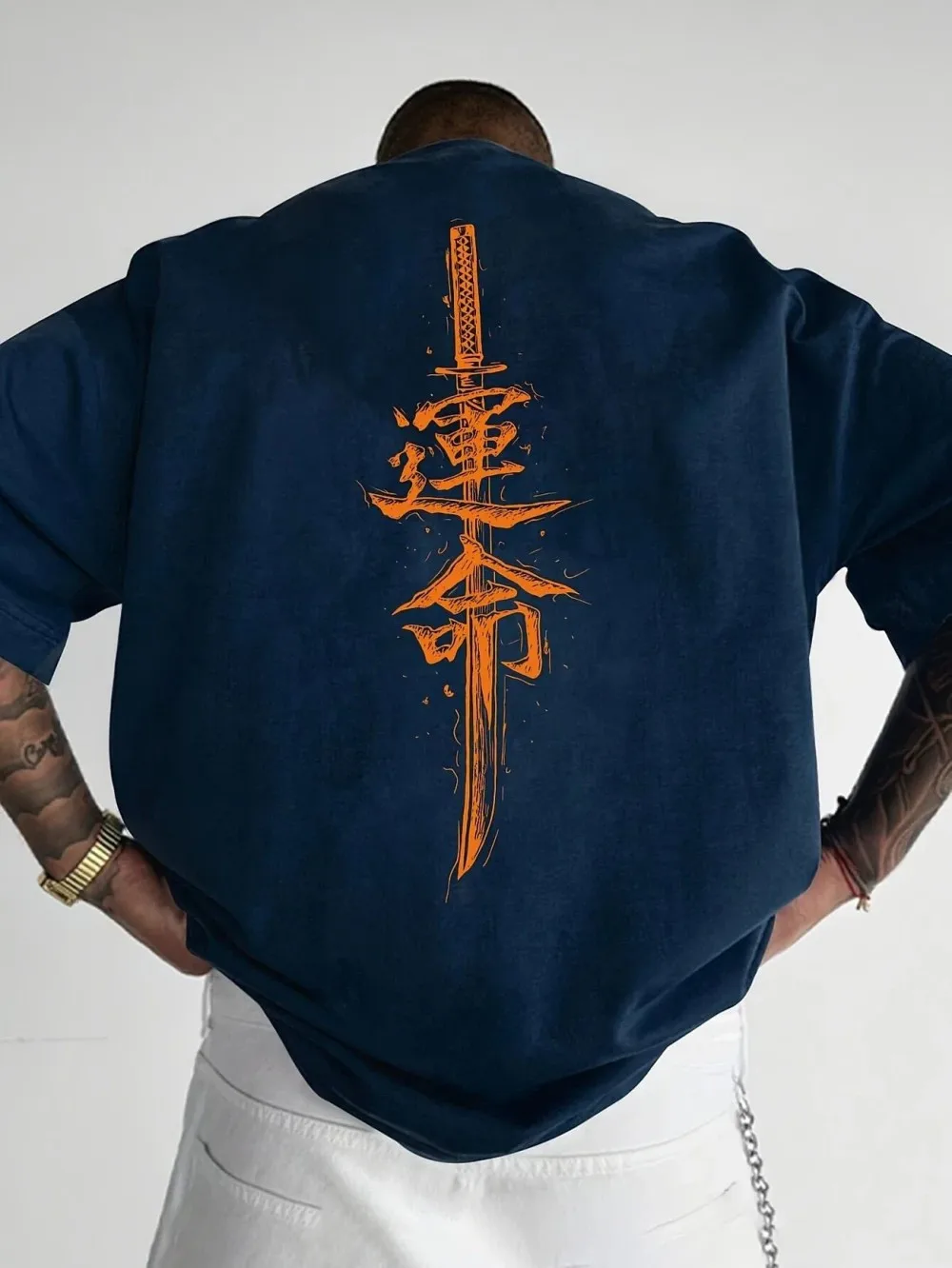 Sommermode Herren-T-Shirt mit personalisiertem Buchstabendruck, bequem, atmungsaktiv, Rundhalsausschnitt, Outdoor-Freizeit-Sport-Oberteil