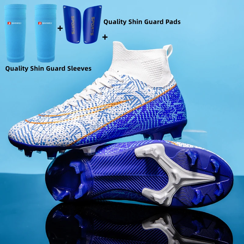High Quality Mens Soccer Shoes TF/FG Training Football Sneakers Ultralight Non-Slip Kids Boys Turf Soccer Cleats Chuteira Campo