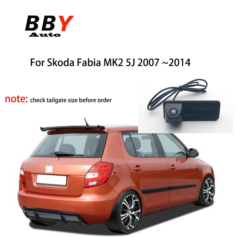 Toiumops Telecamera Auto per Skoda Fabia FL Combi MK2 5J 4D 5D 2008-2015, Telecamera per retromarcia per Auto