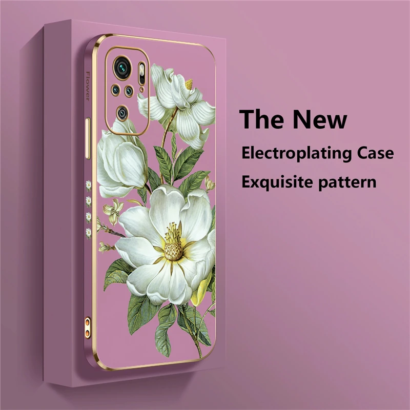 Luxury Plating Flower Pattern Silicone Phone Case