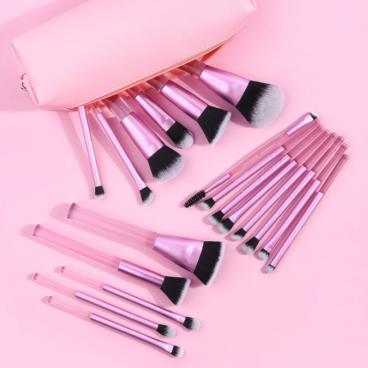 مجموعة فرش مكياج مكونة من 19 قطعة من MAANGE مع حقي...