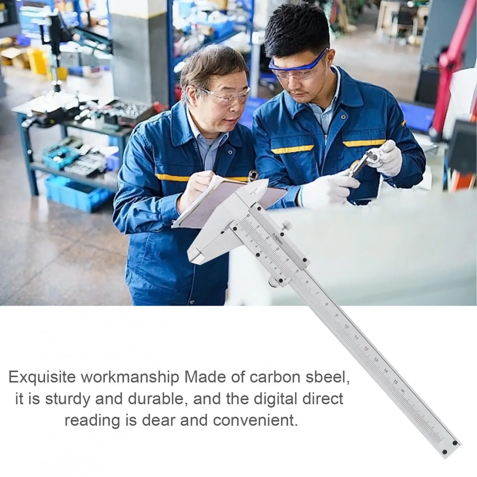 고정밀 버니어 켈리퍼, 보관함 포함, 비 디지털 켈리퍼 수동 측정 도구, 스테인레스 스틸, 0-150mm, 0.02mm