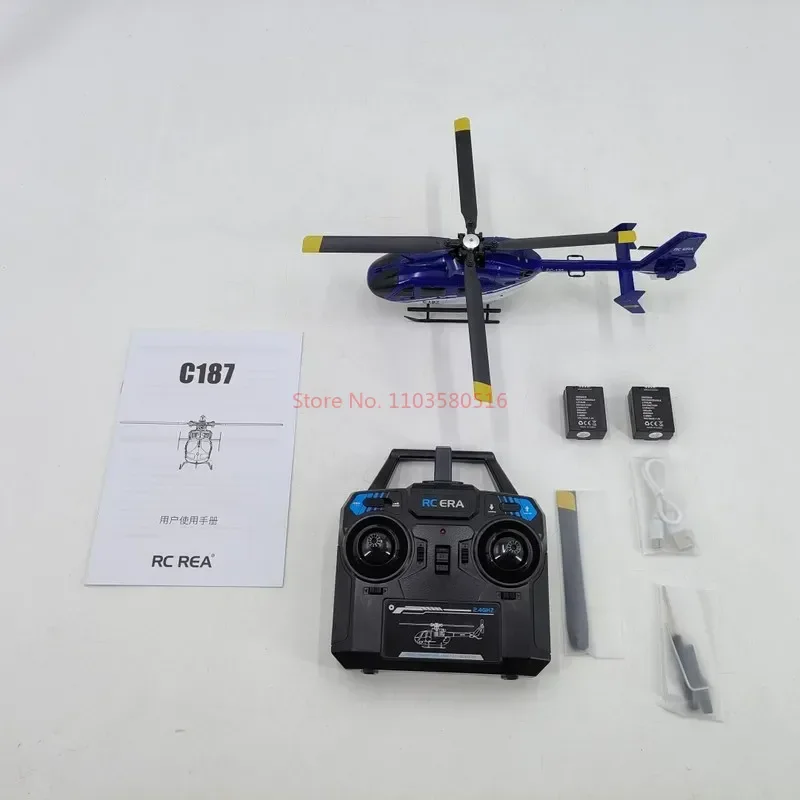 New C187 Remote Control Airplane Kubingke Ec135 Model Remote Control Helicopter Single Paddle No Ailerons Airplane Model Toy 4