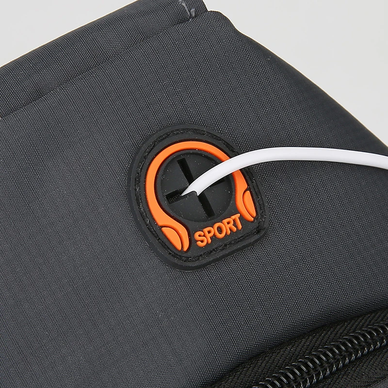 Men's large capacity chest bag with headphone jack, adjustable shoulder strap, hands-free, suitable for outdoor sports during co