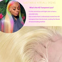 30 40 46 pouces 613 os droit perruque de cheveux humains couleur miel blond 13x6 HD dentelle frontale 13x4 avant perruques 100% brut perruque de cheveux humains 4