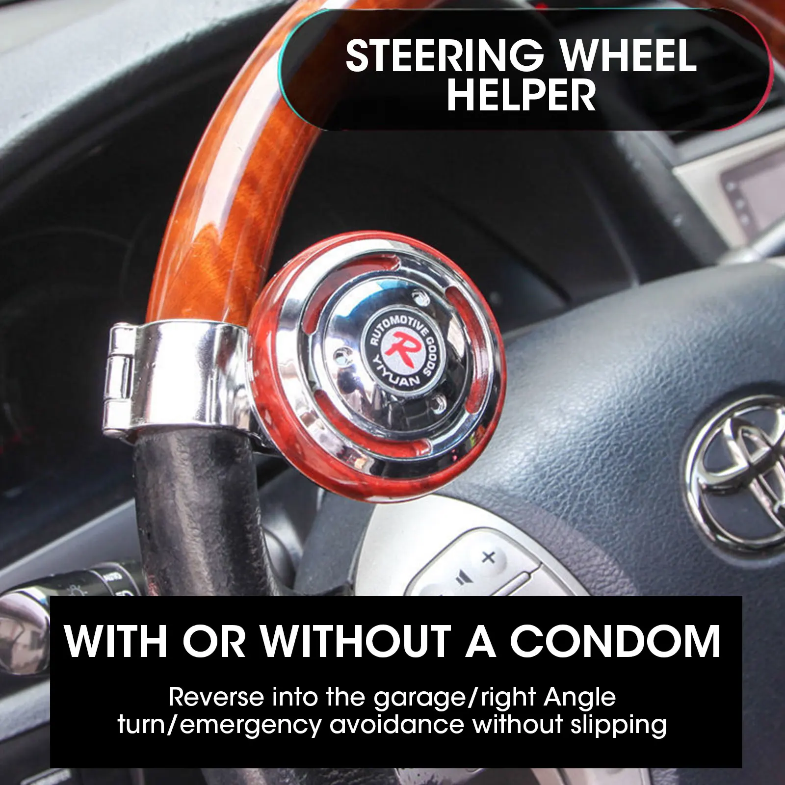 

Universal Car Steering Wheel Booster Ball Control Handle Easy To Install Metal Auto Auxiliary Booster Spinner Rotation Anti-Slip