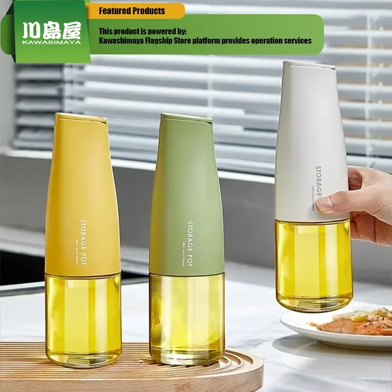 KAWASIMAYA Glass Oil Jug Automatic Opening And Closing Leak-Proof Oil Can Jug Kitchen Household Not Hanging Soy Sauce