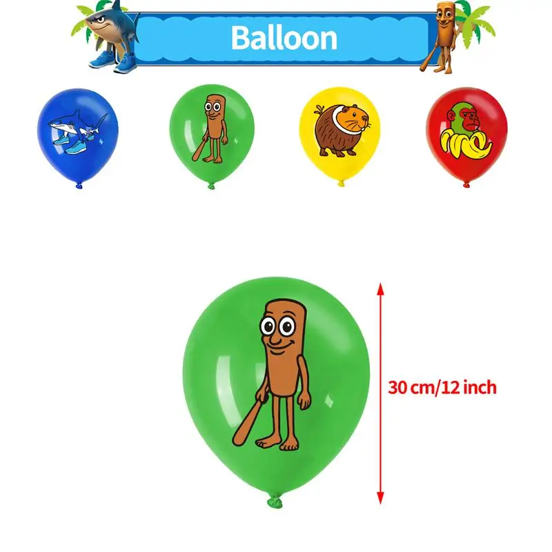 Brainrot Italienische Geburtstagsparty-Dekoration, Einweggeschirr, Ballon, Tralalero, Tischdecke, Geschenktüten, Kuchen, Kindergeburtstag, Gastgeschenk – Detail 24