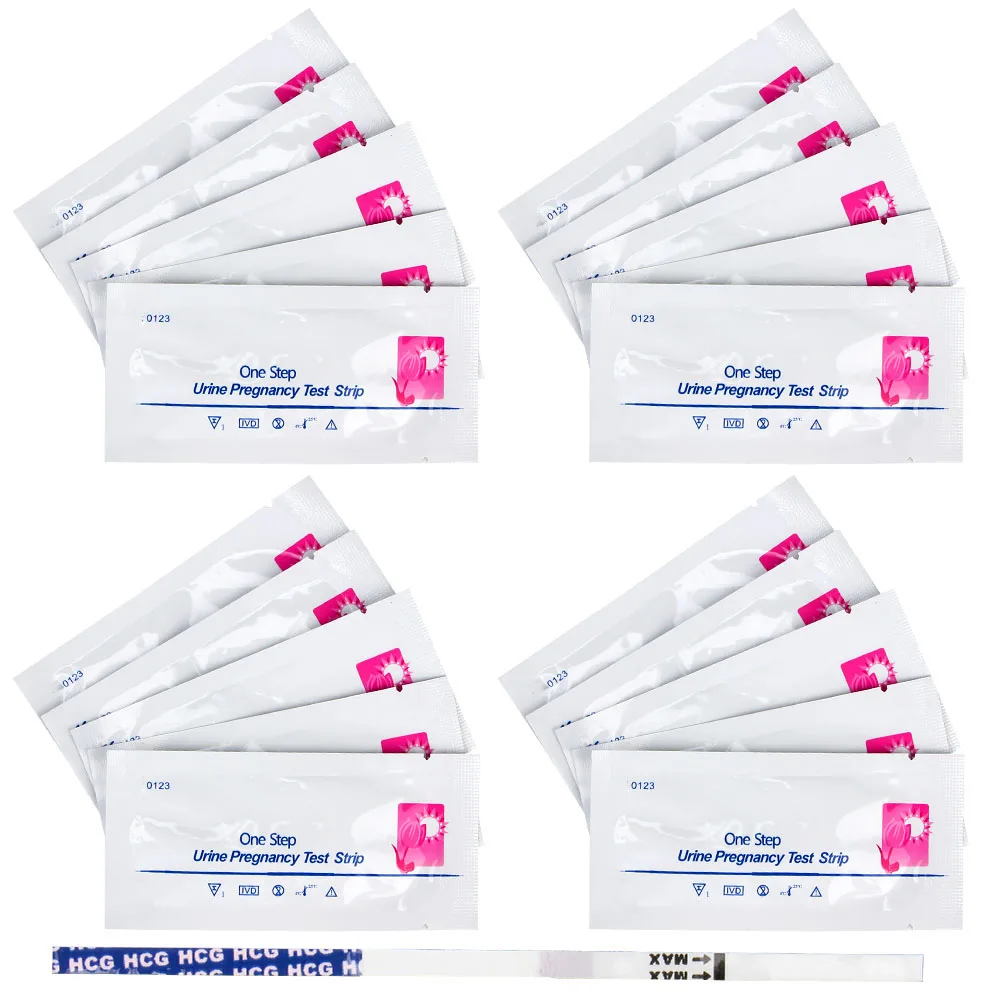 20Pcs Early Pregnancy Test Strips Women 99% Accuracy HCG Testing Kits Urine Measuring