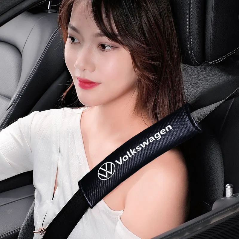 Car Seat Belt Shoulder Strap Cover Insurance Cover For Volkswagen VW Polo T5 T4 Golf 7 5 Caddy Passat B8 B6 Touran Accessories seat belt covers seat belt protector