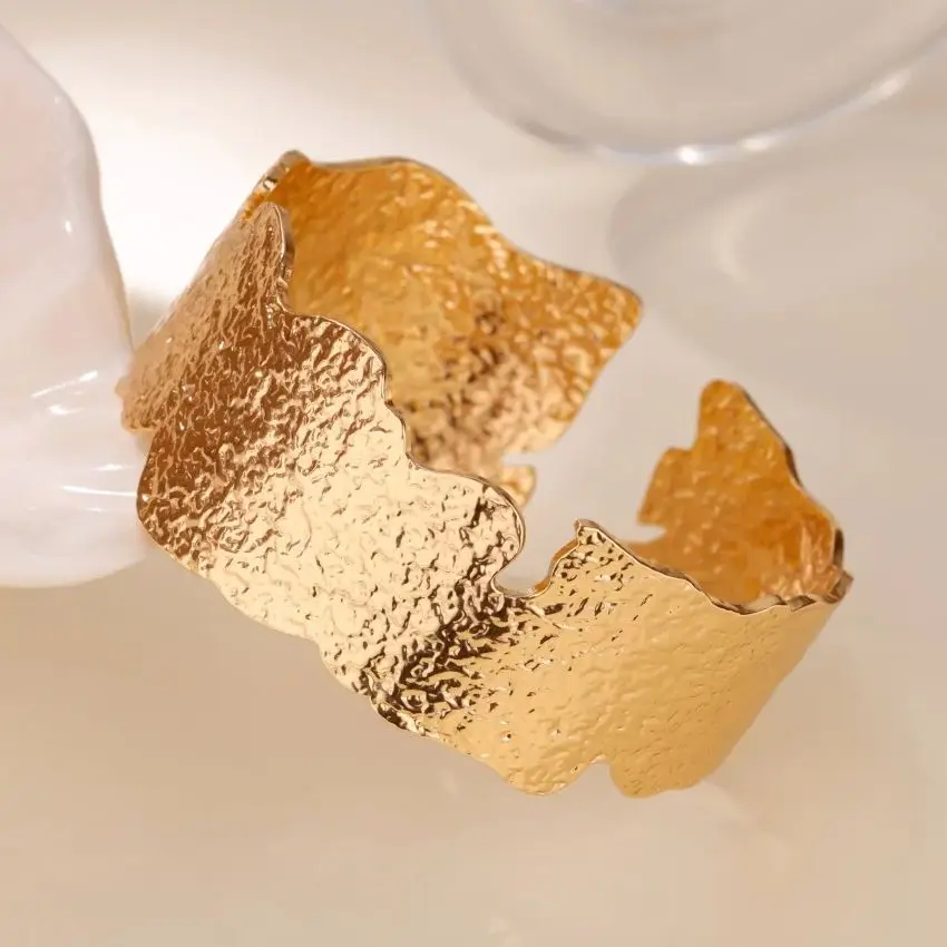 Textured Surface Cuff Bracelets for Women Men