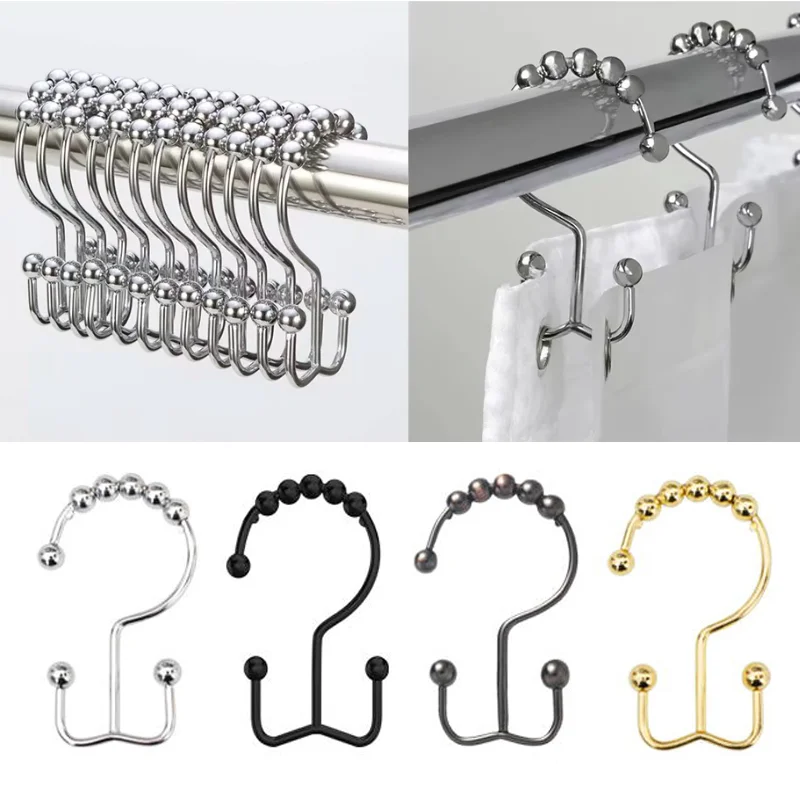 Shower Curtain Hooks, Double Sided 1