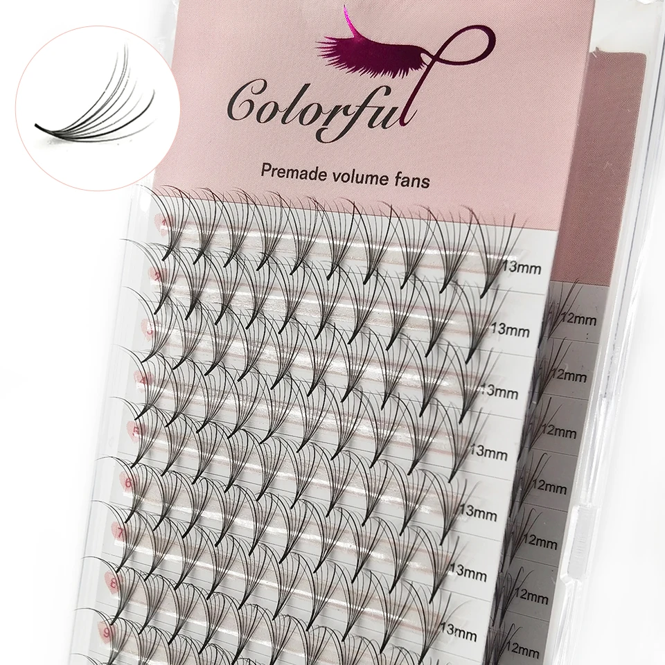 

Colorful Wispy Premade Fans Pointy Base Russia Volume Eyelash Extension Phoenix V Shape Faux Mink Lash Cluster Wispy Hybrid Fans