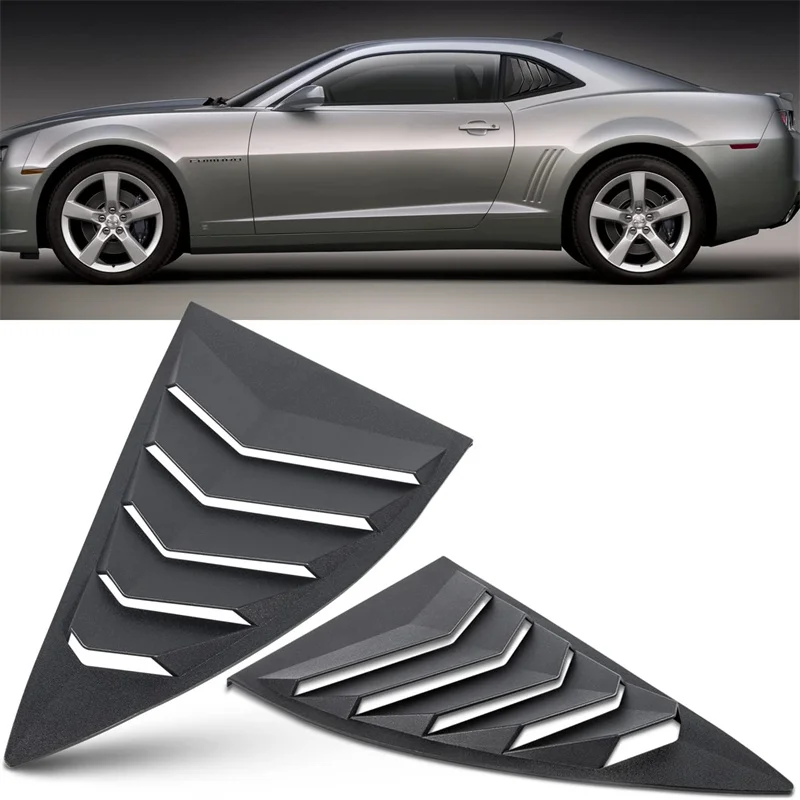 

For 2010-2015 Chevy Chevrolet Camaro LS LT RS SS GTS Quarter Side Window Scoop Louvers ABS Window Cover Vent Lambo Style (2pcs)